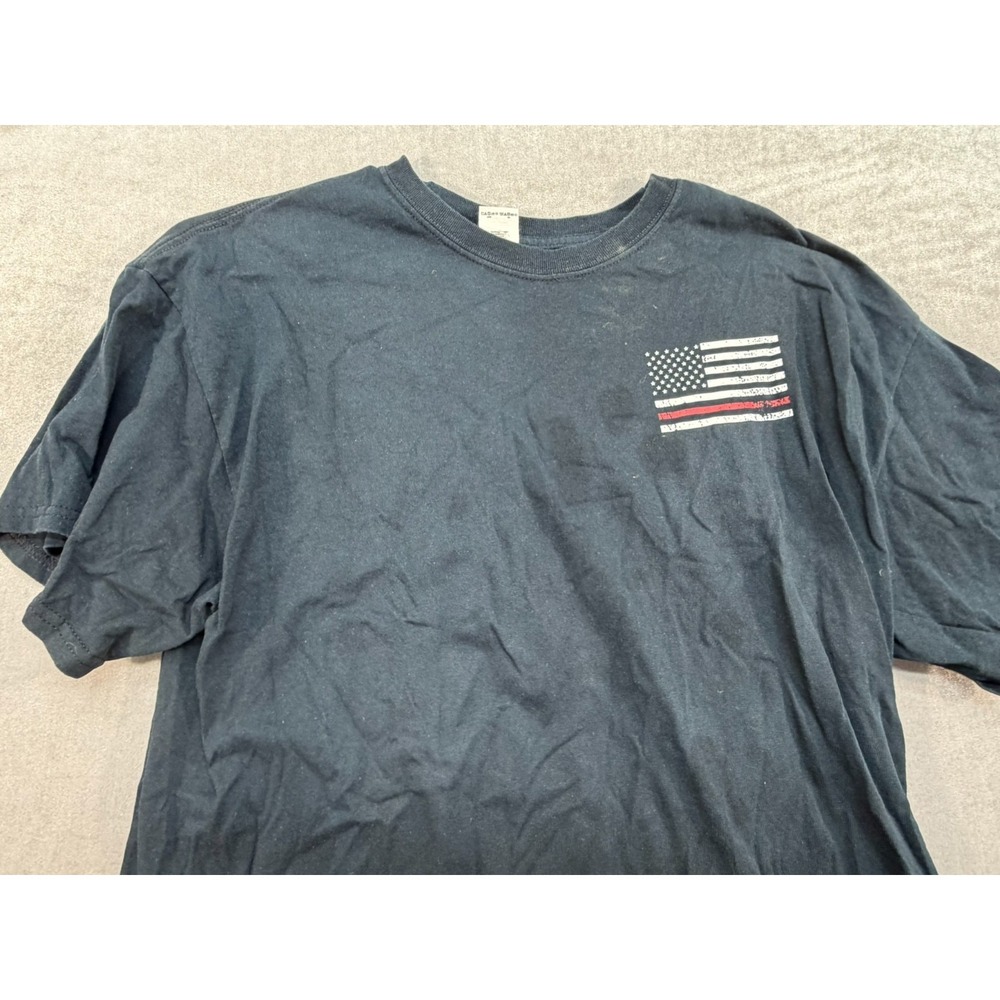 Gildan Men's United States Flag Shirt Black Size XL - Picture 3 of 9